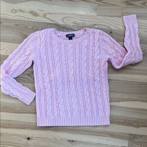 Lands' End Pink Cable Knit Sweater